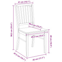 Produktbild för Matstolar 2 pcs Vit 50 x 52,5 x 91 cm Massiv Gummiträ