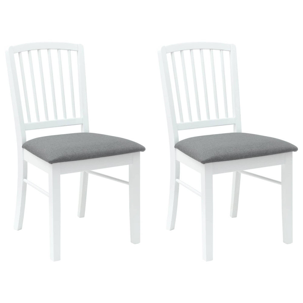 Produktbild för Matstolar 2 pcs Vit 50 x 52,5 x 91 cm Massiv Gummiträ