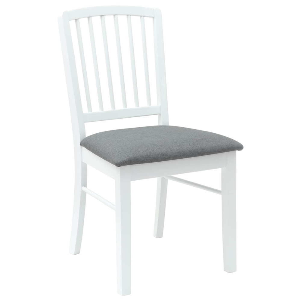 Produktbild för Matstolar 2 pcs Vit 50 x 52,5 x 91 cm Massiv Gummiträ