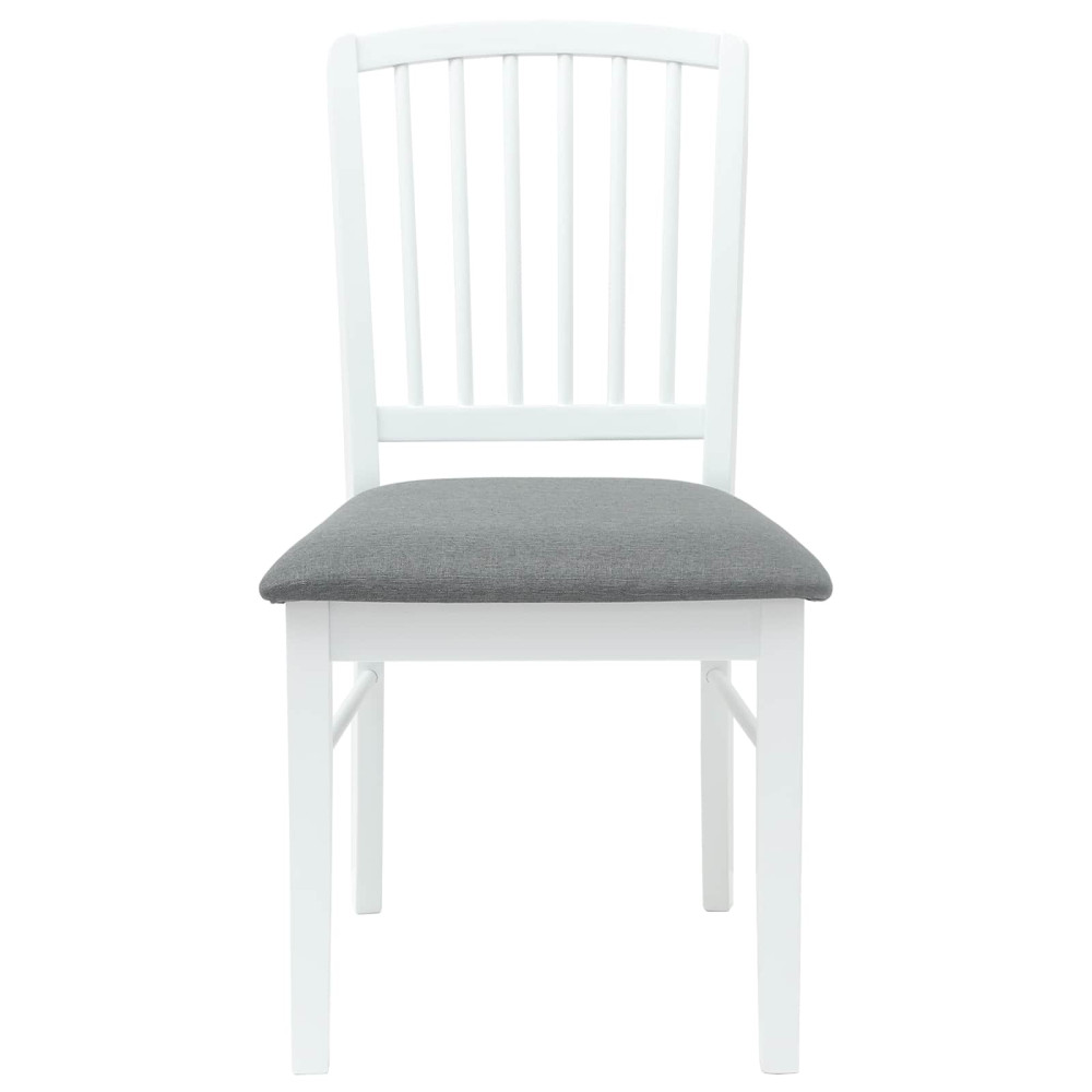Produktbild för Matstolar 2 pcs Vit 50 x 52,5 x 91 cm Massiv Gummiträ