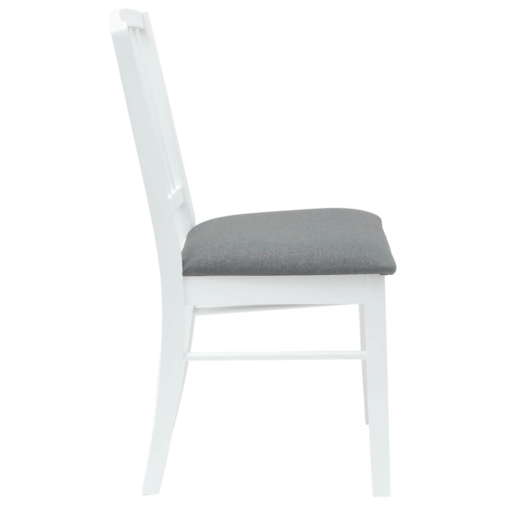 Produktbild för Matstolar 2 pcs Vit 50 x 52,5 x 91 cm Massiv Gummiträ