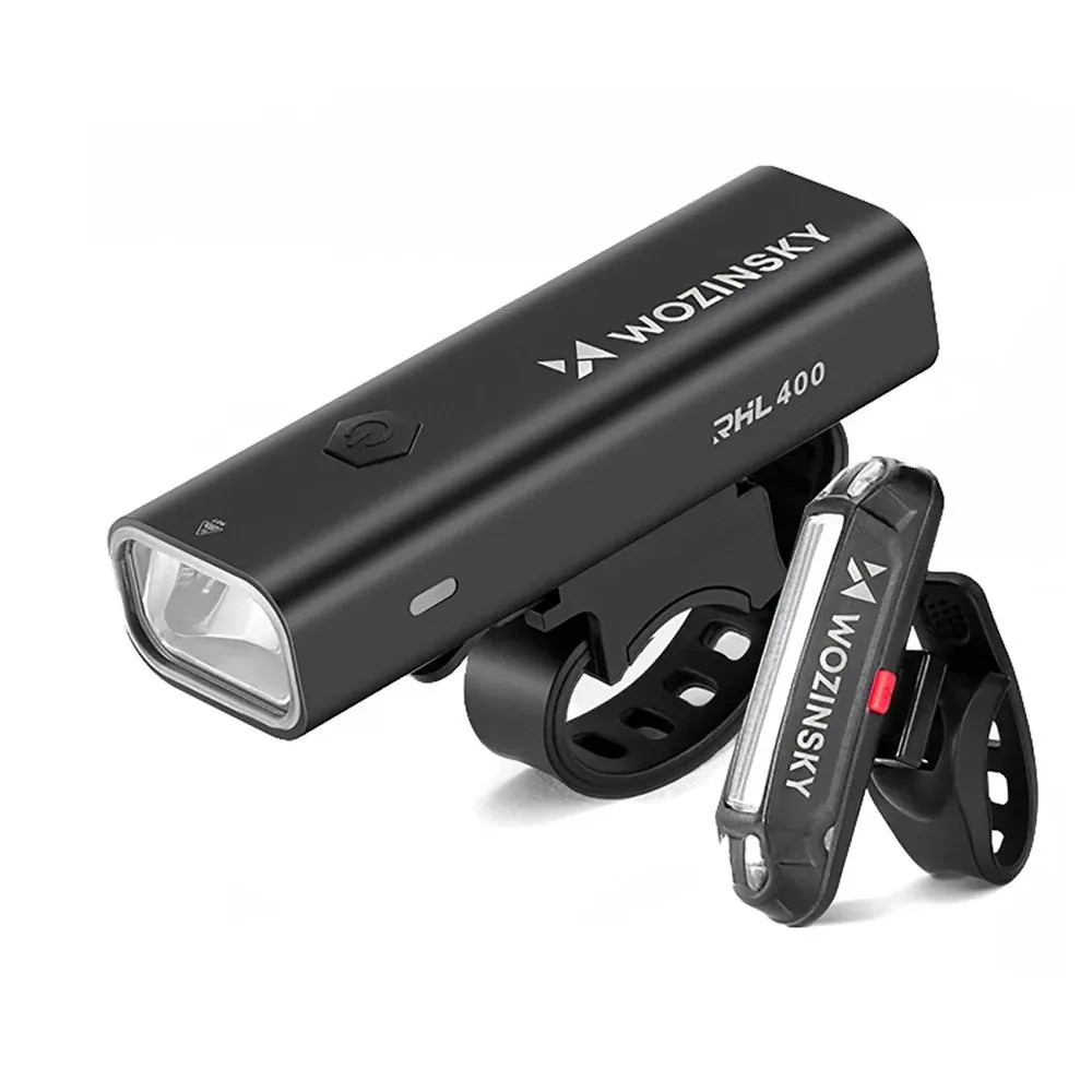 Produktbild för Wozinsky WSBLB2 USB-C-cykelbelysningssats fram (400 lm) och...