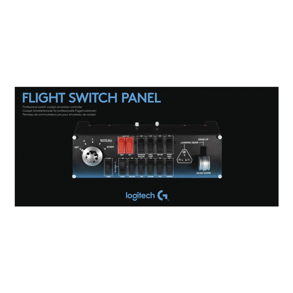 Produktbild för Logitech Flight Switch Panel - instrumentpanel till flygsimulator - kabelansluten