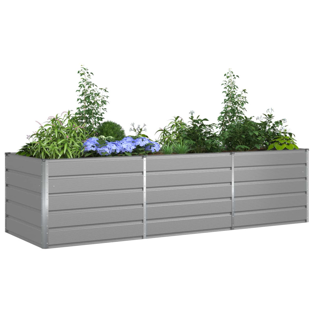 Produktbild för Planteringskärl Ljusgrå 290 x 100 x 75 cm Galvaniserat Stål