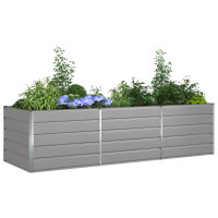 Produktbild för Planteringskärl Ljusgrå 290 x 100 x 75 cm Galvaniserat Stål