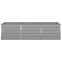 Produktbild för Planteringskärl Ljusgrå 290 x 100 x 75 cm Galvaniserat Stål