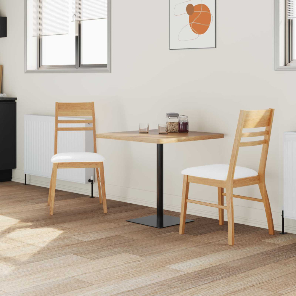 Produktbild för Matstolar 2 pcs Naturfärg 43 x 54 x 89 cm Massiv Gummiträ