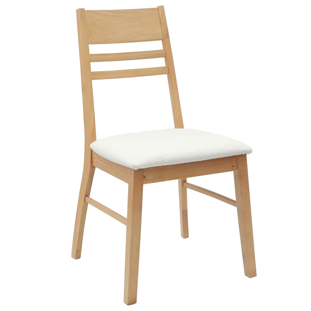 Produktbild för Matstolar 2 pcs Naturfärg 43 x 54 x 89 cm Massiv Gummiträ
