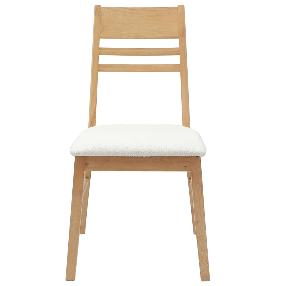 Produktbild för Matstolar 2 pcs Naturfärg 43 x 54 x 89 cm Massiv Gummiträ