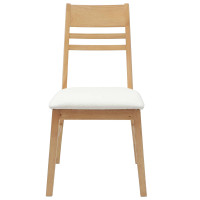 Produktbild för Matstolar 2 pcs Naturfärg 43 x 54 x 89 cm Massiv Gummiträ