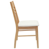 Produktbild för Matstolar 2 pcs Naturfärg 43 x 54 x 89 cm Massiv Gummiträ