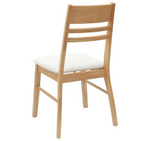 Produktbild för Matstolar 2 pcs Naturfärg 43 x 54 x 89 cm Massiv Gummiträ