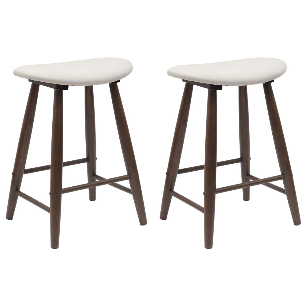 Produktbild för Matstolar 2 pcs Ljusbrun 46 x 37 x 63 cm Massiv Gummiträ