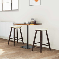 Produktbild för Matstolar 2 pcs Ljusbrun 46 x 37 x 63 cm Massiv Gummiträ