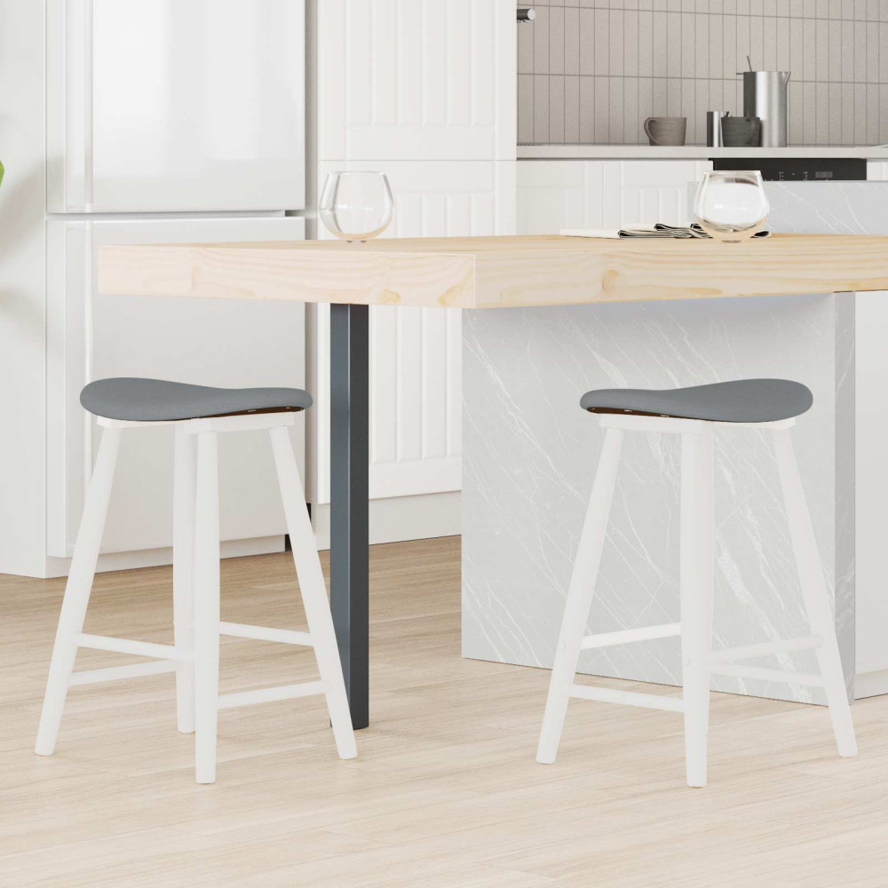 Produktbild för Matstolar 2 pcs Vit 46 x 37 x 63 cm Massiv Gummiträ