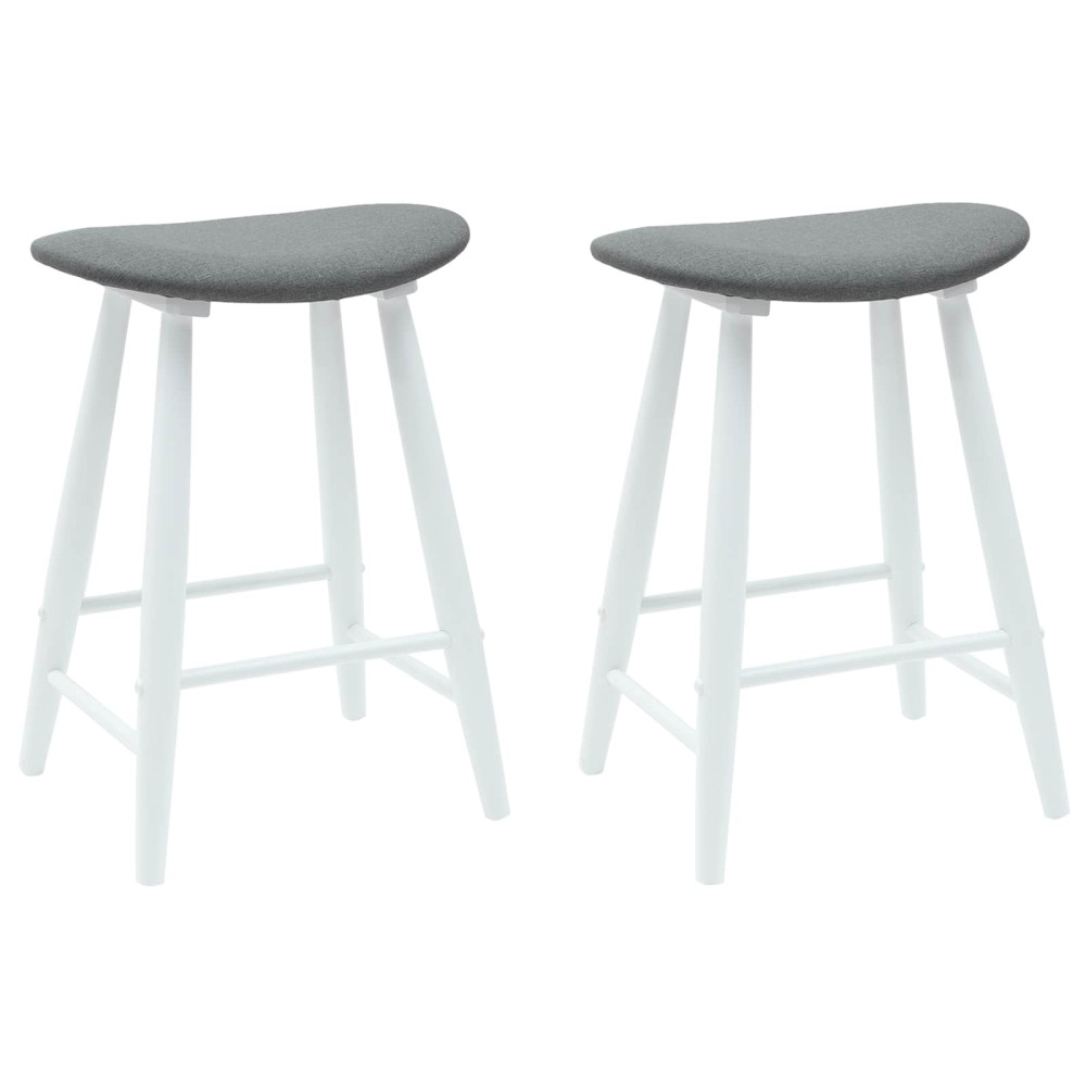 Produktbild för Matstolar 2 pcs Vit 46 x 37 x 63 cm Massiv Gummiträ