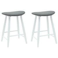 Produktbild för Matstolar 2 pcs Vit 46 x 37 x 63 cm Massiv Gummiträ