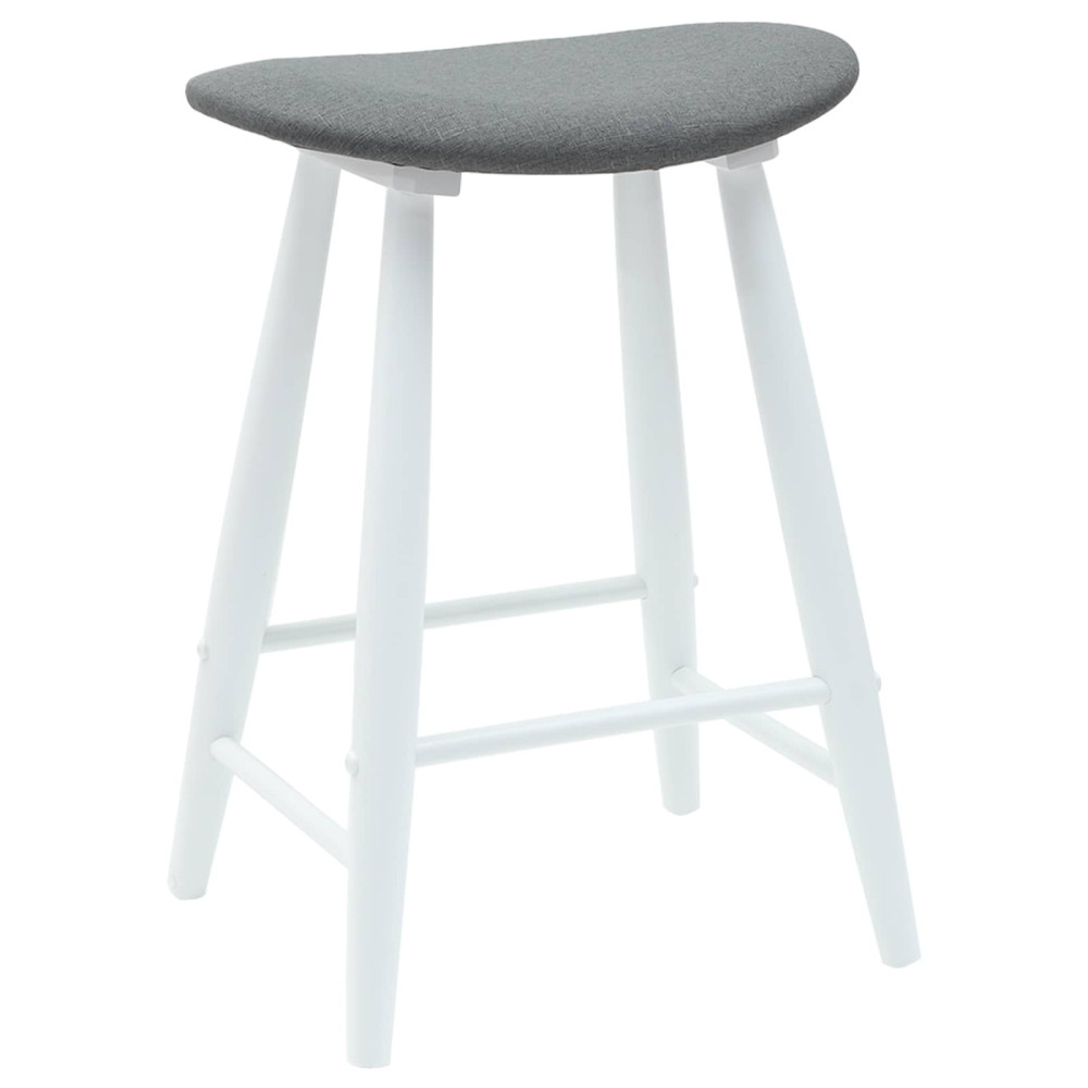 Produktbild för Matstolar 2 pcs Vit 46 x 37 x 63 cm Massiv Gummiträ