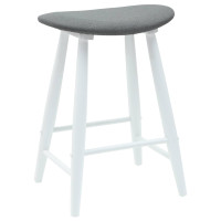 Produktbild för Matstolar 2 pcs Vit 46 x 37 x 63 cm Massiv Gummiträ