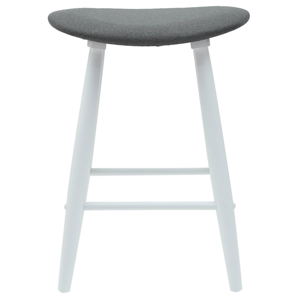 Produktbild för Matstolar 2 pcs Vit 46 x 37 x 63 cm Massiv Gummiträ
