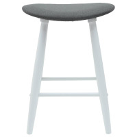 Produktbild för Matstolar 2 pcs Vit 46 x 37 x 63 cm Massiv Gummiträ