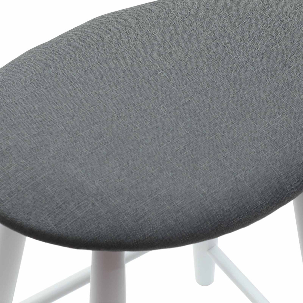 Produktbild för Matstolar 2 pcs Vit 46 x 37 x 63 cm Massiv Gummiträ