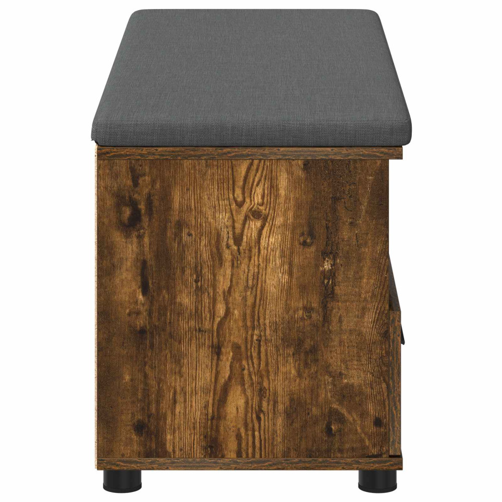 Produktbild för Hallbänk Rökt Ek 100 x 38 x 46 cm Konstruerat Trä och Tyg