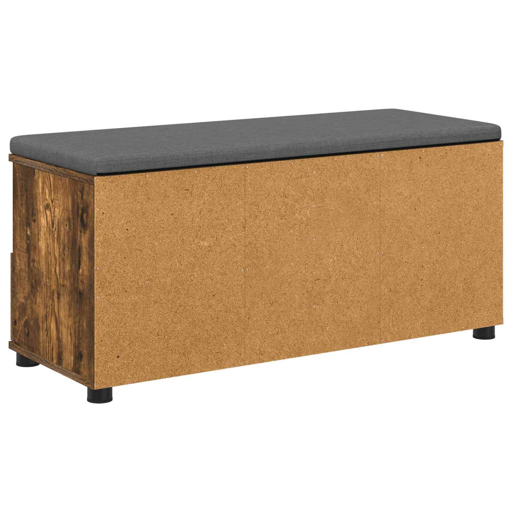 Produktbild för Hallbänk Rökt Ek 100 x 38 x 46 cm Konstruerat Trä och Tyg