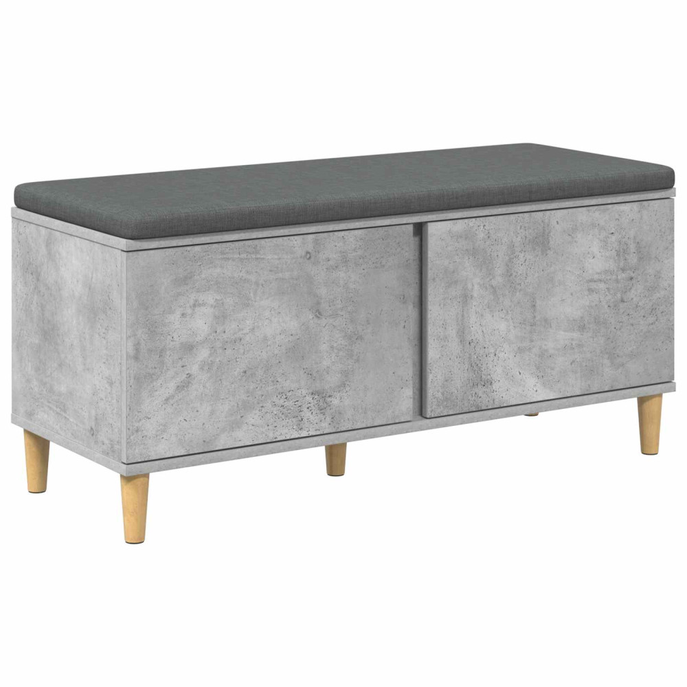 Produktbild för Hallbänk BetongGrå 100 x 38 x 46 cm Konstruerat Trä och Tyg