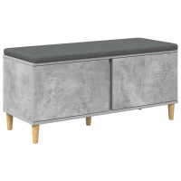 Produktbild för Hallbänk BetongGrå 100 x 38 x 46 cm Konstruerat Trä och Tyg