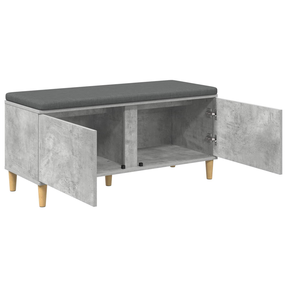 Produktbild för Hallbänk BetongGrå 100 x 38 x 46 cm Konstruerat Trä och Tyg