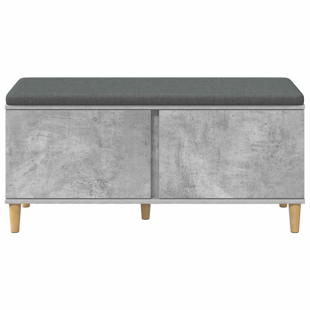 Produktbild för Hallbänk BetongGrå 100 x 38 x 46 cm Konstruerat Trä och Tyg