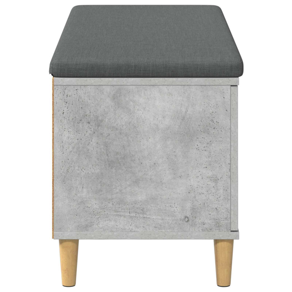 Produktbild för Hallbänk BetongGrå 100 x 38 x 46 cm Konstruerat Trä och Tyg