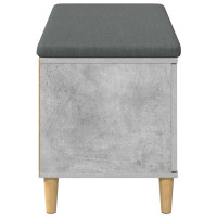 Produktbild för Hallbänk BetongGrå 100 x 38 x 46 cm Konstruerat Trä och Tyg