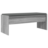 Produktbild för Hallbänk med kudde Grå Sonoma 103 x 38 x 40 cm
