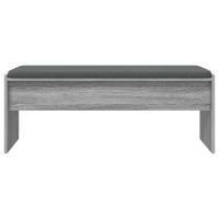 Produktbild för Hallbänk med kudde Grå Sonoma 103 x 38 x 40 cm