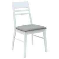 Produktbild för Matstolar 2 pcs Vit 43 x 54 x 89 cm Massiv Gummiträ