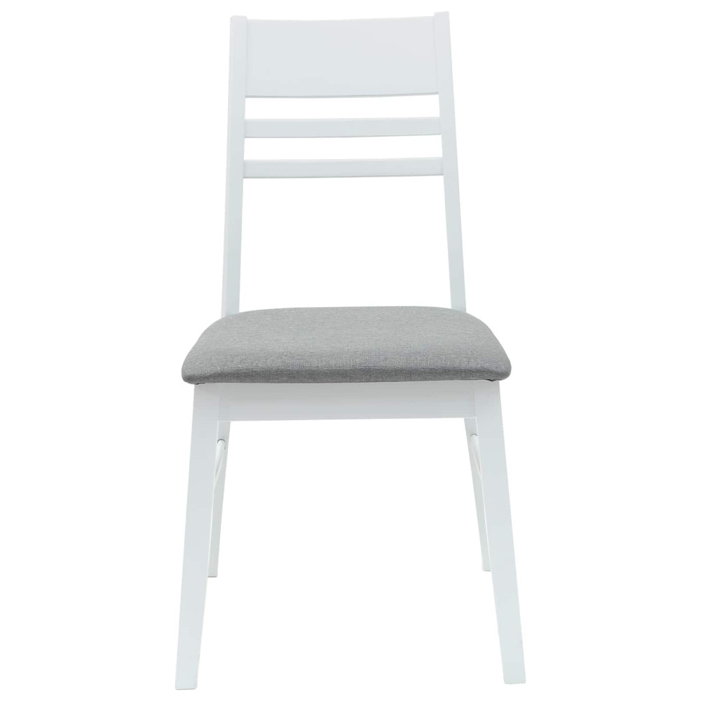 Produktbild för Matstolar 2 pcs Vit 43 x 54 x 89 cm Massiv Gummiträ