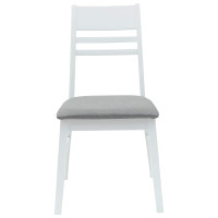 Produktbild för Matstolar 2 pcs Vit 43 x 54 x 89 cm Massiv Gummiträ