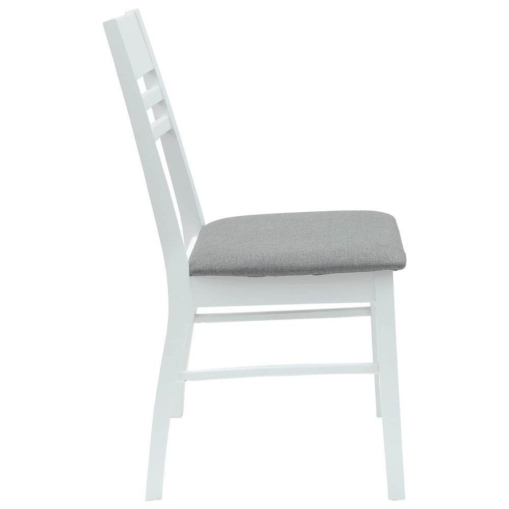 Produktbild för Matstolar 2 pcs Vit 43 x 54 x 89 cm Massiv Gummiträ