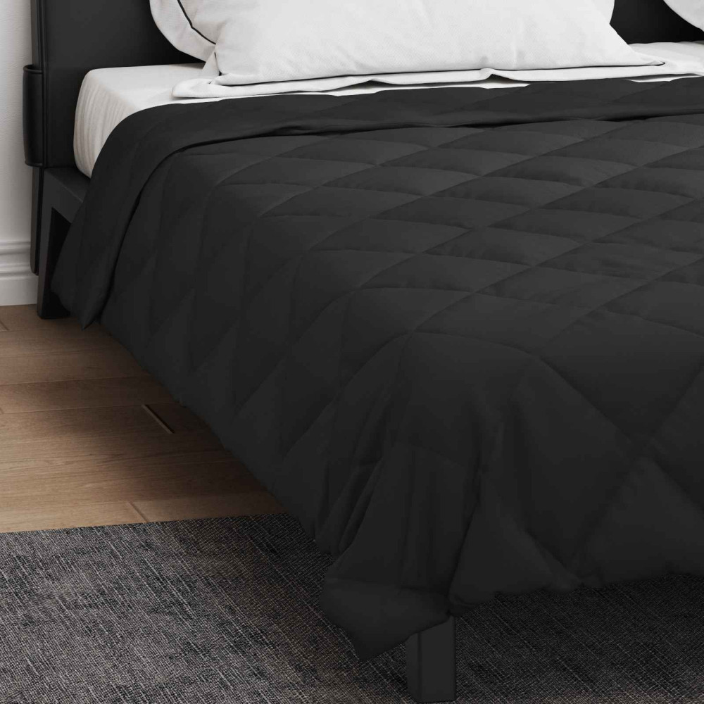 Produktbild för Full Års-Duvet Svart 200 x 220 cm Mikrofiber