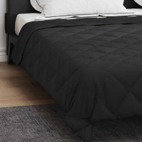 Produktbild för Full Års-Duvet Svart 200 x 220 cm Mikrofiber