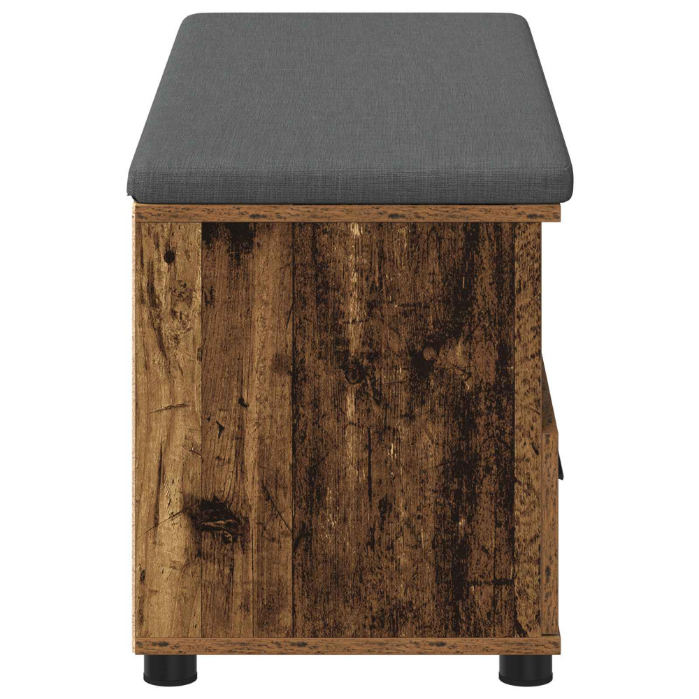Produktbild för Hallbänk Gammalt trä 100 x 38 x 46 cm Konstruerat Trä och Tyg
