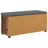 Produktbild för Hallbänk Gammalt trä 100 x 38 x 46 cm Konstruerat Trä och Tyg