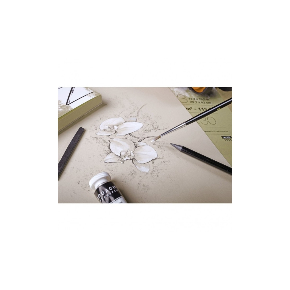Produktbild för Paint-On Blok A5 250gram 30 ark brunt/naturel papir, multi t...