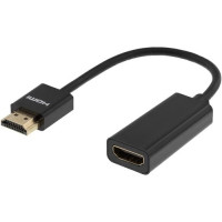 Produktbild för DELTACO HDMI-1088 - HDMI-förlängningskabel med Ethernet - 10 cm