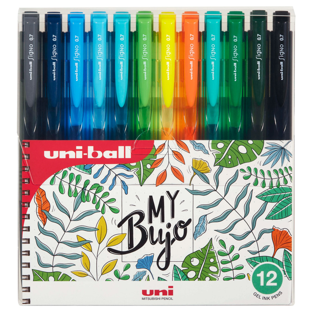 Produktbild för Uni-ball Signo RT1 (My Bujo) set med 12 gelrollerpennor med...