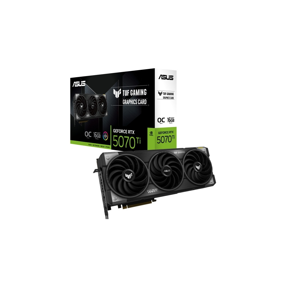 Produktbild för ASUS TUF Gaming GeForce RTX 5070 Ti 16GB - OC Edition - grafikkort - GeForce RTX 5070 Ti - 16 GB - grå