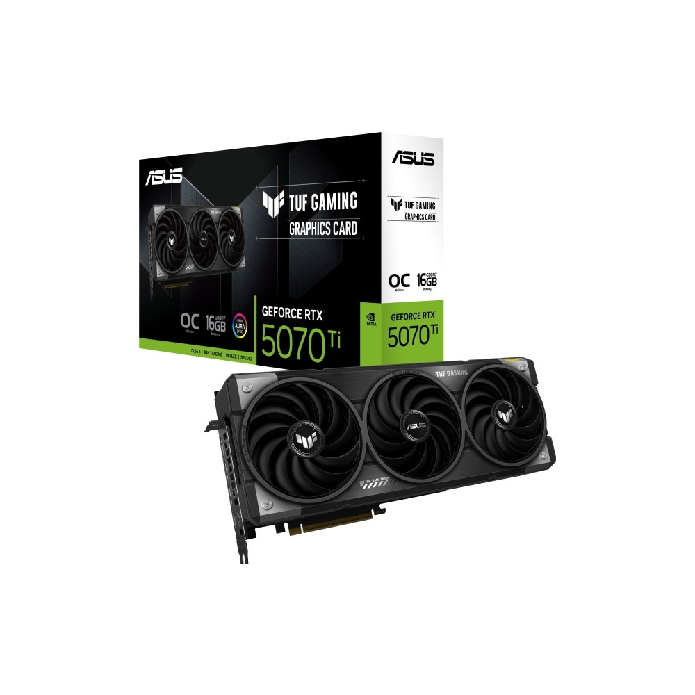Produktbild för ASUS TUF Gaming GeForce RTX 5070 Ti 16GB - OC Edition - grafikkort - GeForce RTX 5070 Ti - 16 GB - grå