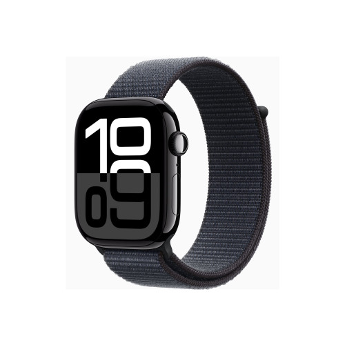 Apple Apple Watch Series 10 (GPS) - jet black aluminium - smart klocka med sportögla - bläck - 64 GB